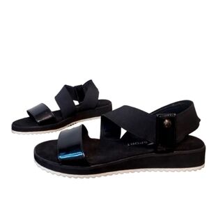 Anne Klein Sport Women's Ankle Strap Comfort Sandals Small Wedge Black Size 7